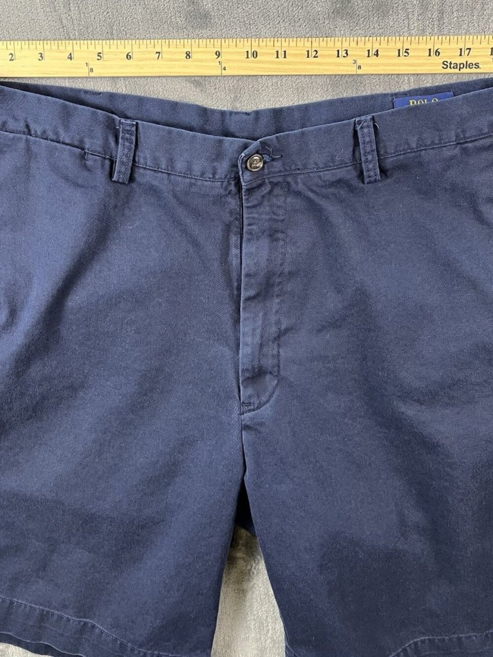 Vintage Polo Ralph Lauren Cotton Navy Blue Chino Shorts Men’s Size 40T (fits 38) - Picture 7 of 8